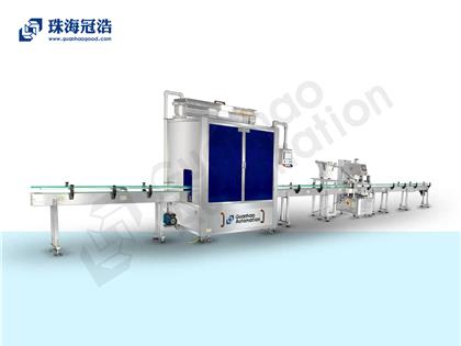自動16頭醫(yī)用鹽水防腐灌裝、旋蓋生產線